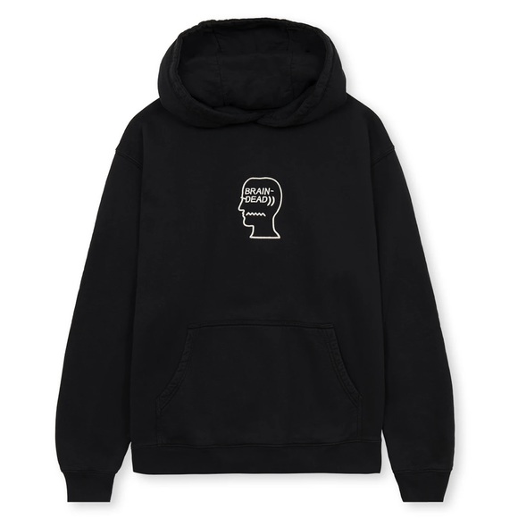 Brain Dead Other - BRAINDEAD heavyweight logo hoodie black